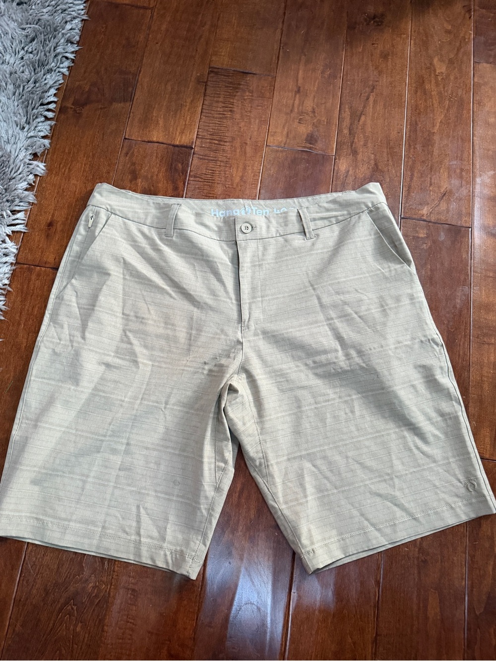 Hang Ten Beige Flat-Front Men's Shorts
